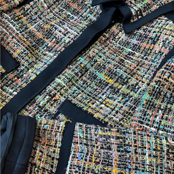 Pink Tartan Tweed Blazer - Multicolour/Black - Size 8 - EUC - Picture 3 of 8